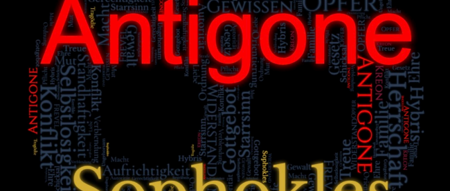 Schriftzug Antigone Sophokles