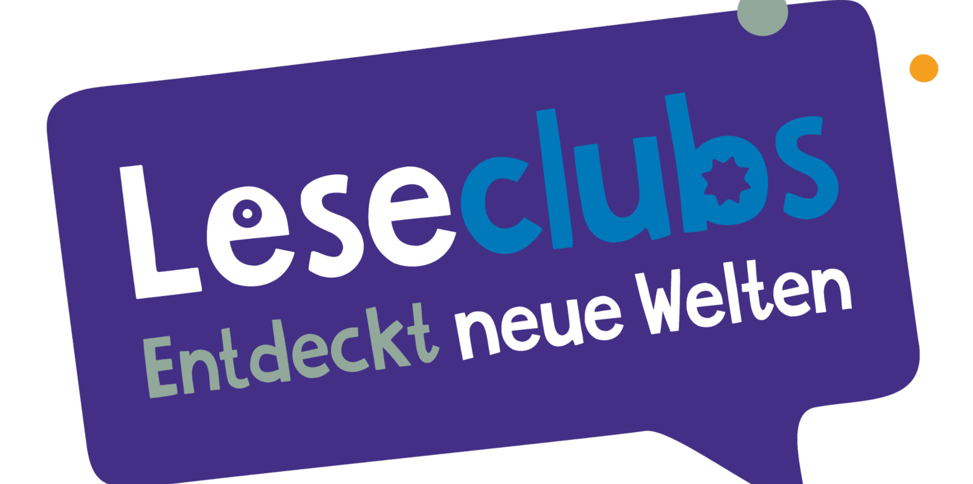 Logo mit Sprechblase 'Leseclubs entdeckt neue Welten' (c) Stiftung Lesen Logo mit Sprechblase 'Leseclubs entdeckt neue Welten'