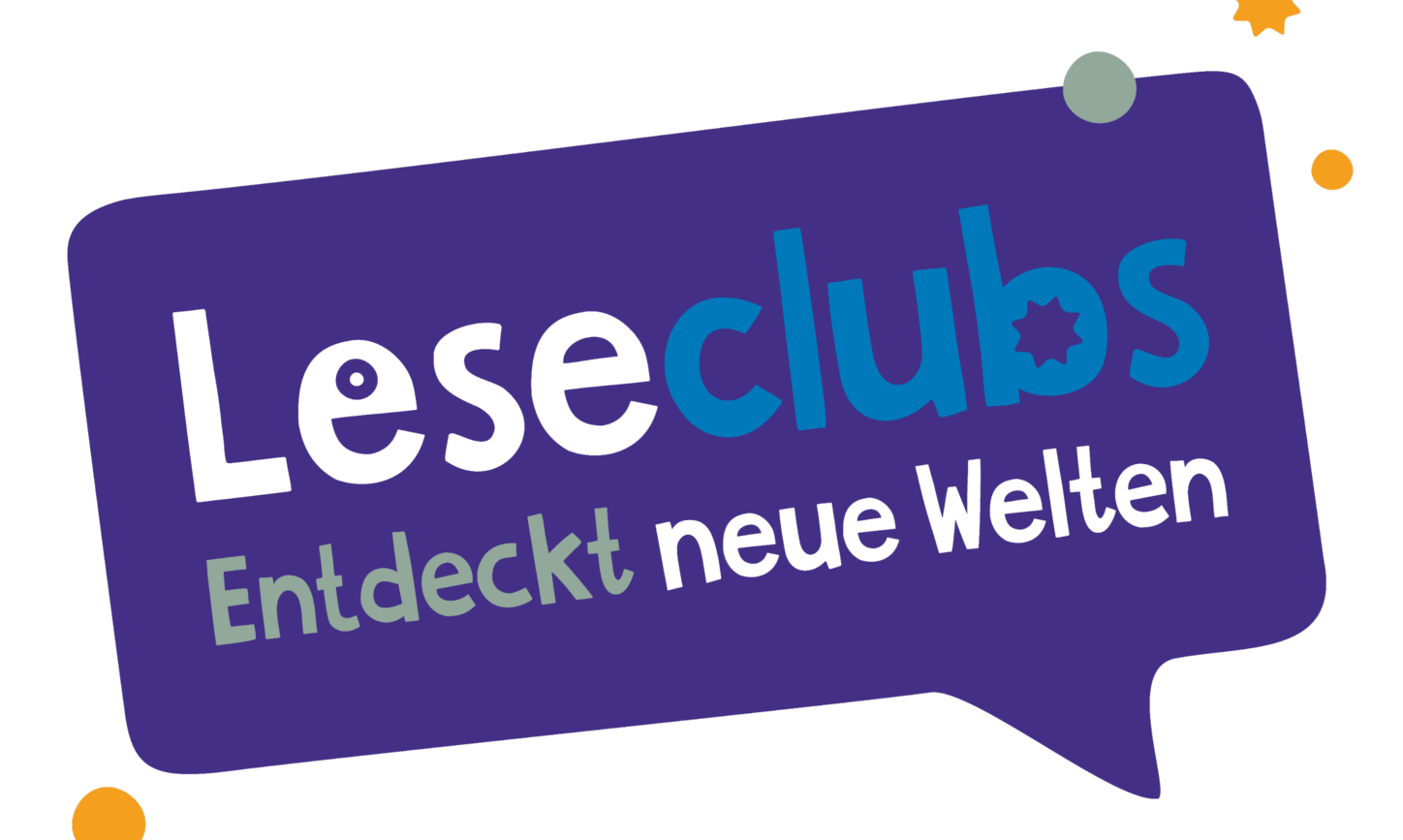Logo mit Sprechblase 'Leseclubs entdeckt neue Welten' (c) Stiftung Lesen Logo mit Sprechblase 'Leseclubs entdeckt neue Welten'