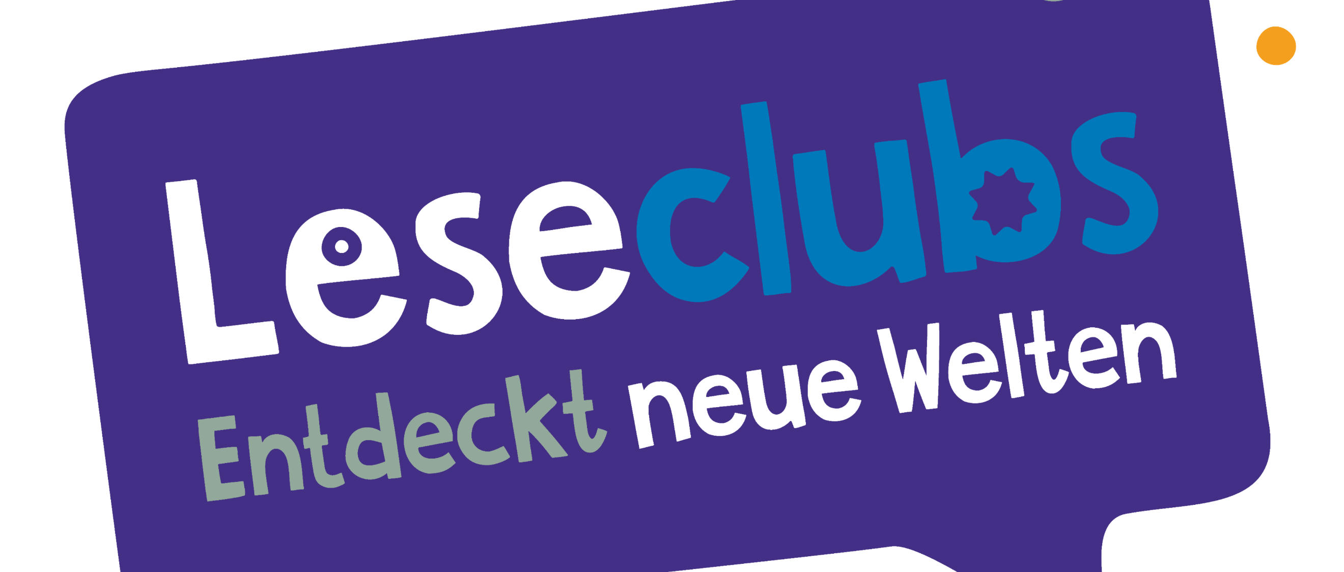 Logo mit Sprechblase 'Leseclubs entdeckt neue Welten' (c) Stiftung Lesen Logo mit Sprechblase 'Leseclubs entdeckt neue Welten'