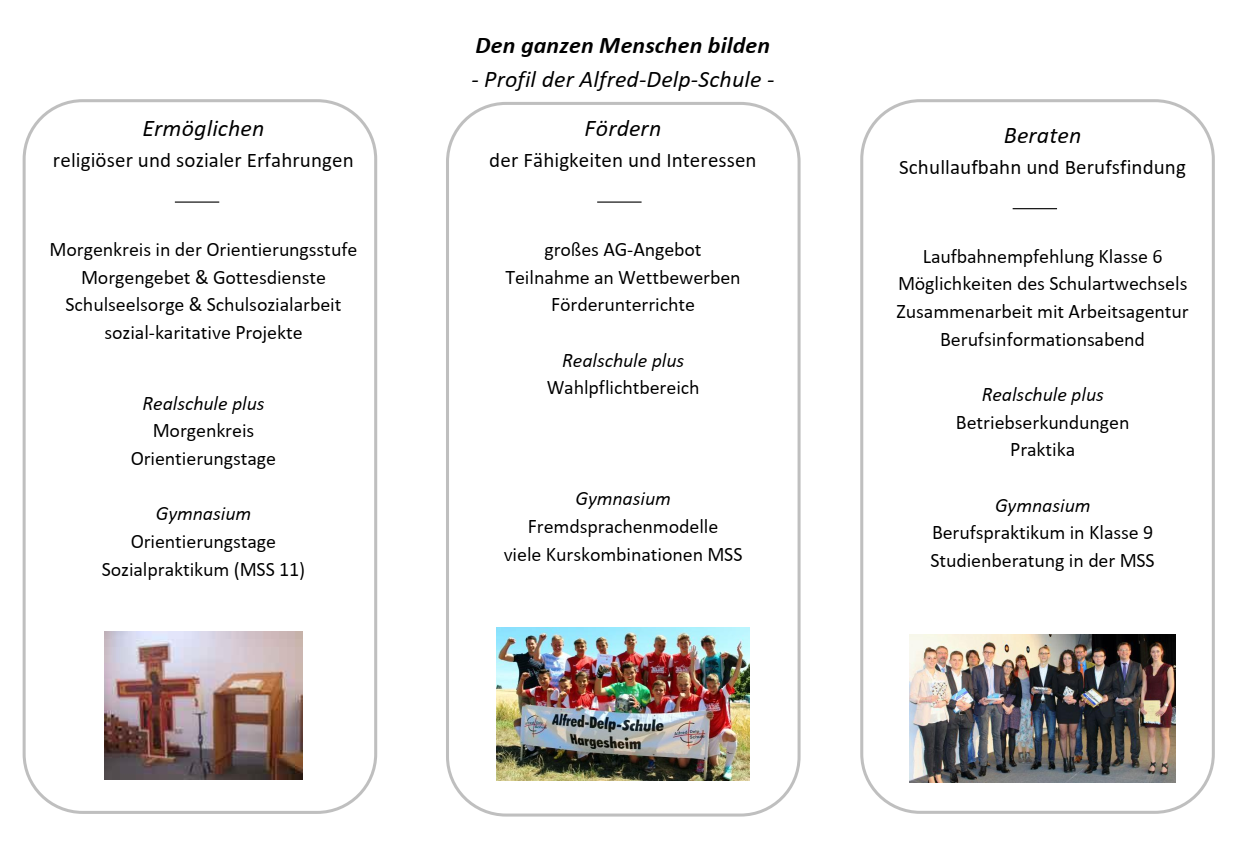 Profil_2 (c) ADS Das dreigliederige Profil aus Religion-Soziales, Förderung der Individualität und Beratung wird aufgegliedert.